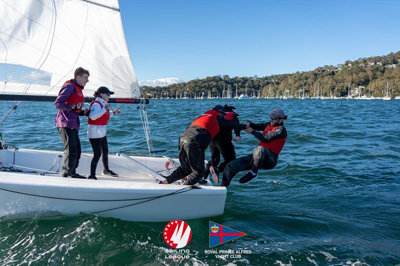 The RSYS team celebrating after the win - SAILING Champions League – Asia Pacific Final photo copyright Harry Fisher, Down Under Sail taken at Royal Prince Alfred Yacht Club and featuring the Elliott 6m class