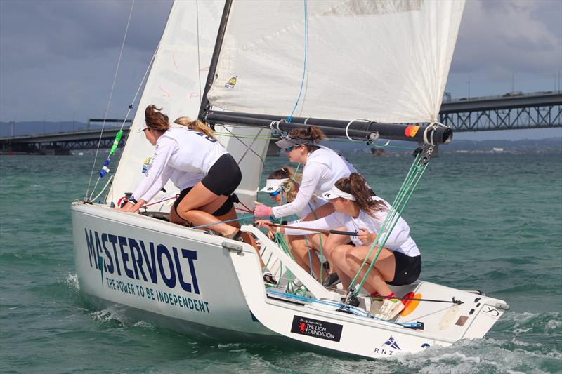2.0 Racing mid-tack - Harken NZ Match Racing Championship - Royal NZ Yacht Squadron - January 22-24, 2022 photo copyright William Woodworth - RNZYS Media taken at Royal New Zealand Yacht Squadron and featuring the Elliott 7 class