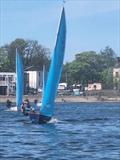 Paul Young and Jan Kimber during the Enterprise Open at Midland Sailing Club
