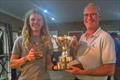 Dan Swaffield and Charles Morrish, with trophy for Race 5 win -70th Anniversary Enterprise National Championship at South Shields &copy; SSSC