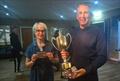 Emma and Andy Smith, with trophy for Race 4 win -70th Anniversary Enterprise National Championship at South Shields &copy; SSSC