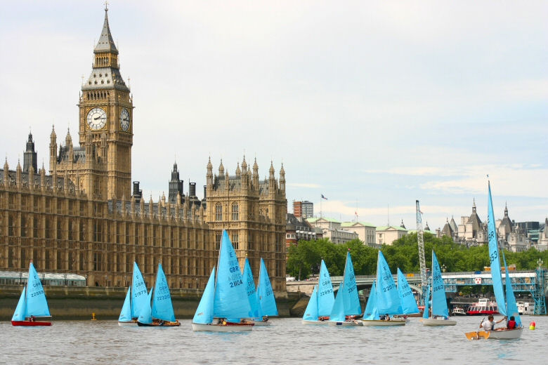 Racing on the Thames during the Enterprise 50th Anniversary Tideway Race photo copyright Janice Bottomley / www.sailaway.me.uk taken at Ranelagh Sailing Club and featuring the Enterprise class