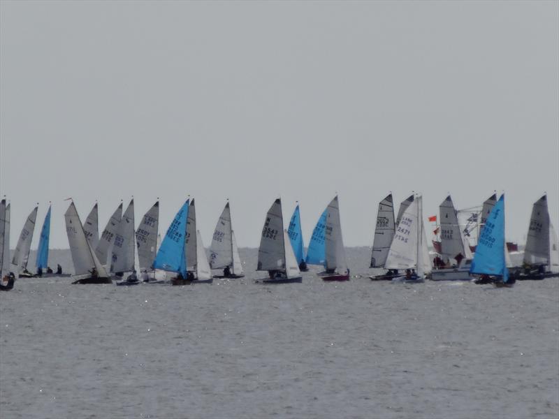 National 12's, Scorpions, Larks, Enterprises and Merlins waiting for the first signal at Carnac 2014 photo copyright Paula Southworth taken at Yacht Club de Carnac and featuring the Enterprise class