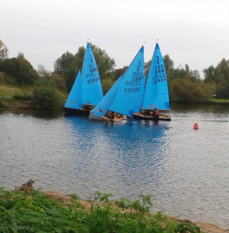 Enterprise Midland Double Chine Series at Emberton Park -  a close finish to race 2 photo copyright Serena Stewardson taken at Emberton Park Sailing Club and featuring the Enterprise class