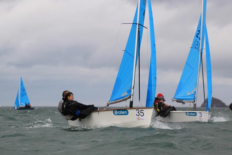 Alan Johnson & Paula Fisher and Johnny Allen & James Hobson at the Allen Brothers Enterprise Nationals photo copyright Gareth Fudge / www.boatographic.co.uk taken at Brixham Yacht Club and featuring the Enterprise class