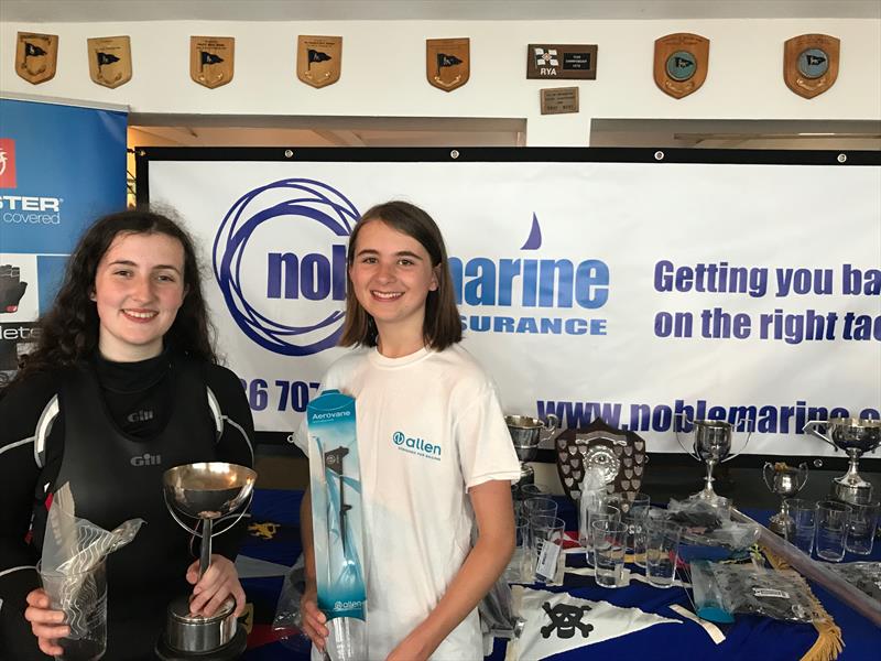 1st Old Boat Ella Mason and Emma Coleman at the Noble Enterprise Youth Nationals photo copyright Carol Ford taken at Bristol Corinthian Yacht Club and featuring the Enterprise class