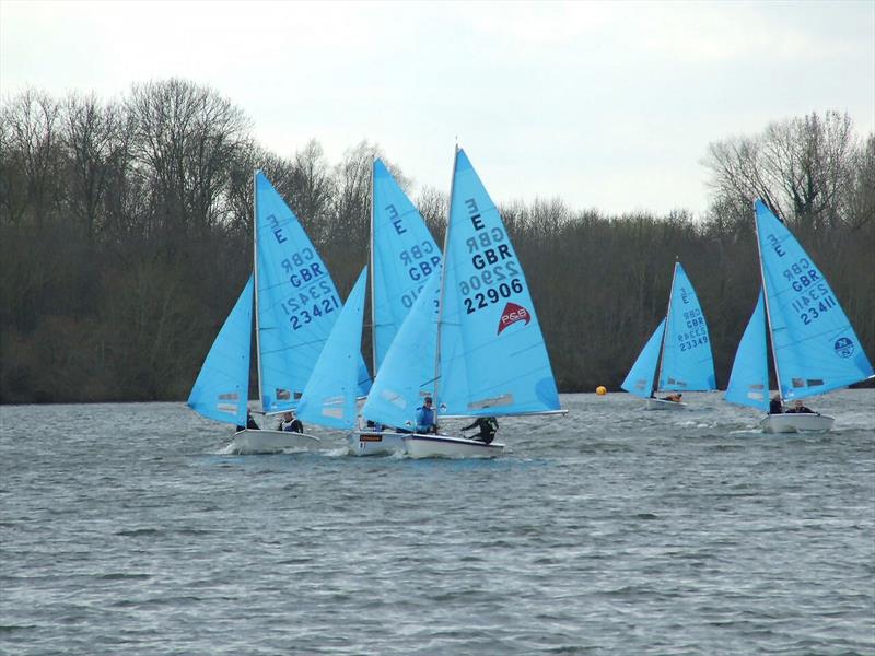 Close racing during the Enterprise Midland Area Championship at Middle Nene SC photo copyright Wilf Kunze taken at Middle Nene Sailing Club and featuring the Enterprise class