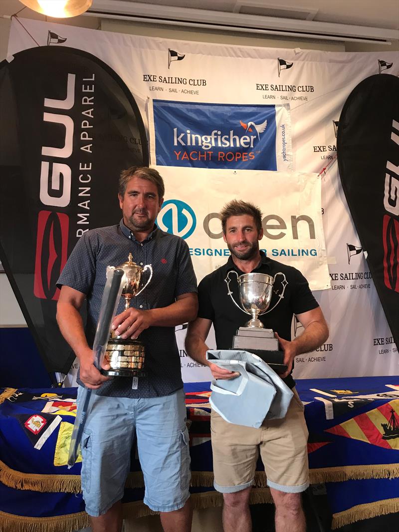 (l-r) Dave Jackman & Chris Jackman win the North Sails/Gul/Allen Enterprise Nationals at Exe Sailing Club photo copyright Alice Allen taken at Exe Sailing Club and featuring the Enterprise class