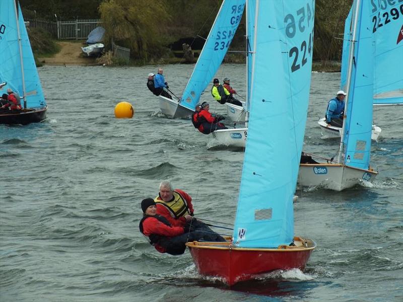 Nigel & Andy leading during the Sailing Chandlery Enterprise National Circuit at Middle Nene photo copyright Wilf Kunze taken at Middle Nene Sailing Club and featuring the Enterprise class