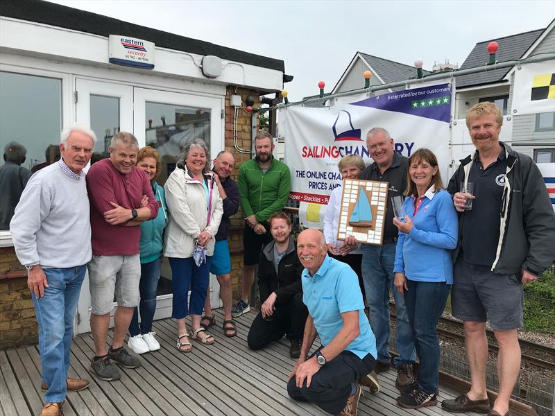 Competitors and prize winners in the Sailing Chandlery Enterprise National Circuit Round 3 at Leigh-on-Sea photo copyright Ann Jackson taken at Leigh-on-Sea Sailing Club and featuring the Enterprise class