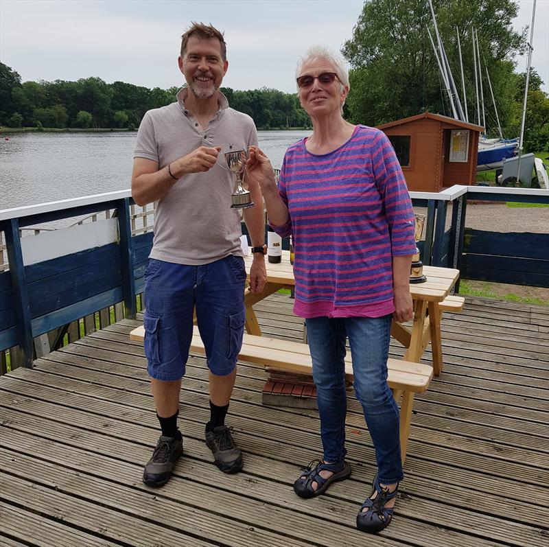 James Patterson and Margot Turrell finish 3rd in the Earlswood Lakes Enterprise Open photo copyright Rebecca Bradley taken at Earlswood Lakes Sailing Club and featuring the Enterprise class