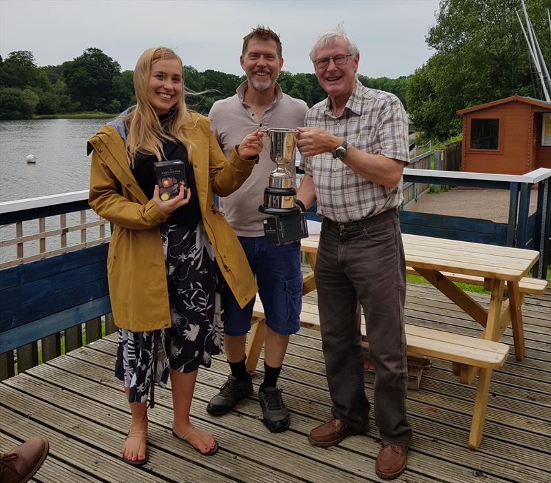 Overall winners Martin Davies and Rebecca Bradley at the Earlswood Lakes Enterprise Open photo copyright Aimee Allsopp taken at Earlswood Lakes Sailing Club and featuring the Enterprise class