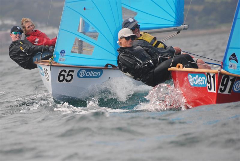 Alice and James with Mr and Mrs Birdie on day 1 of the Allen, North Sails & Selden Enterprise Nationals at Mount's Bay photo copyright Martyn Curnow taken at  and featuring the Enterprise class