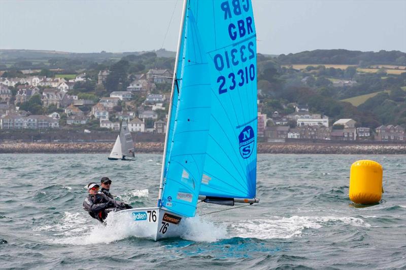 Steve and Tim on day 2 of the Allen, North Sails & Selden Enterprise Nationals at Mount's Bay photo copyright Tim Olin / www.olinphoto.co.uk taken at  and featuring the Enterprise class