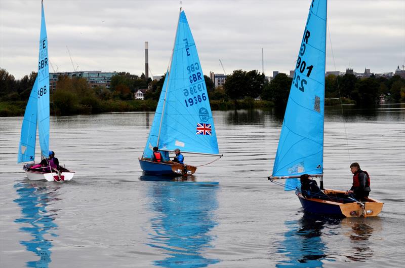 Third race final lap at the Nottingham Enterprise Open photo copyright Ken Hemsell taken at Nottingham Sailing Club and featuring the Enterprise class