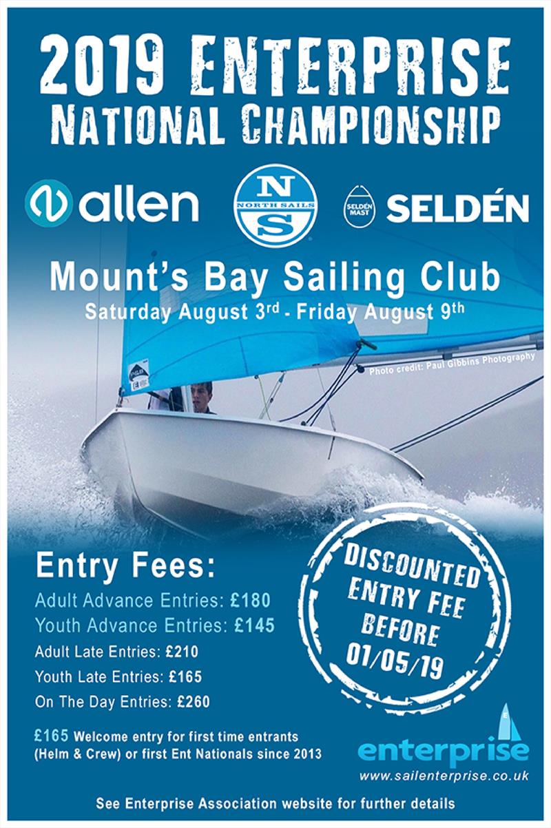 The 2019 Enterprise Nationals will be sponsored by Allen, North Sails and Seldén photo copyright Enterprise Association taken at  and featuring the Enterprise class