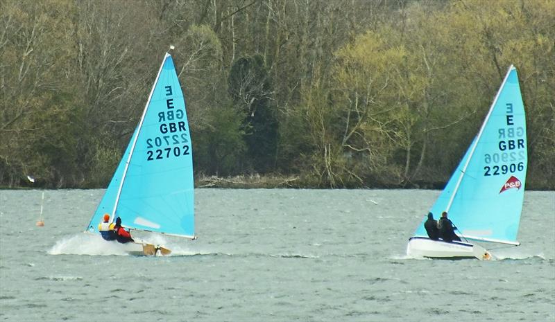 Jane and Nick plane down the reach ahead of Matt and Andy during the Enterprise Midland Area Championship at Middle Nene - photo © Wilf Kunze