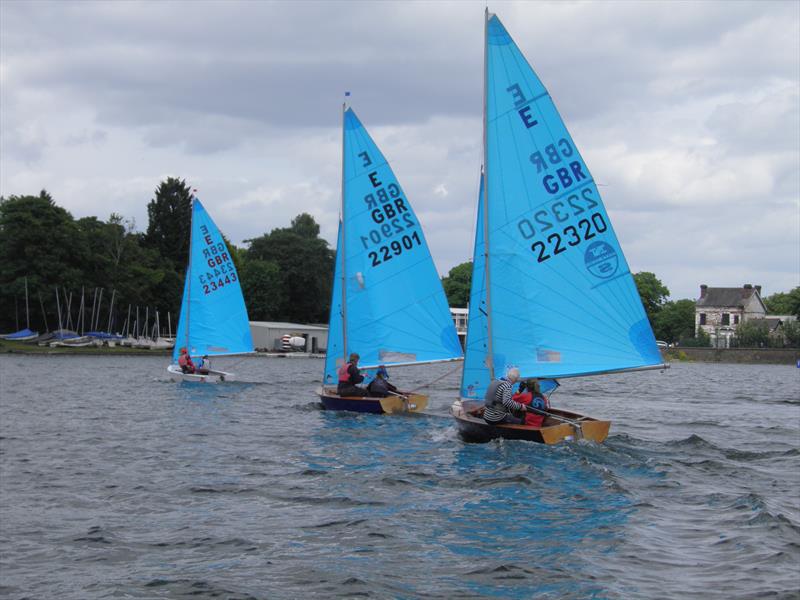 Jonathan Woodward / Matt Smith lead Paul Young / Jan Kimber and Martin Davies / Aimee Allsopp during the Midland Enterprise Open photo copyright Dan Barrett taken at Midland Sailing Club and featuring the Enterprise class