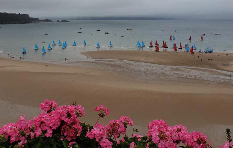 Fleet coming in on day 3 of the Enterprise Nationals at Tenby photo copyright Alistair Mackay taken at Tenby Sailing Club and featuring the Enterprise class