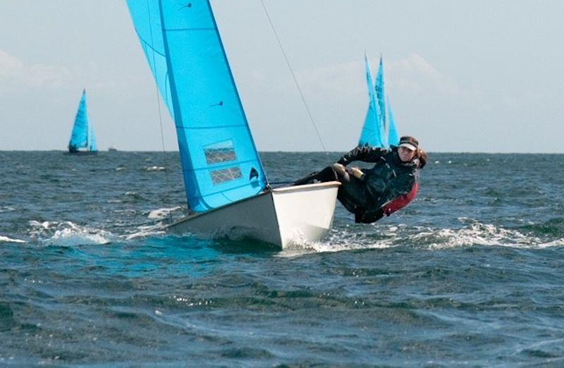 Jeremy and Becca Stephens picking the shifts on day 4 of the Enterprise Nationals at Tenby photo copyright Alistair Mackay taken at Tenby Sailing Club and featuring the Enterprise class