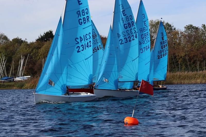 Start line action during the Hunts Enterprise Open photo copyright Helen Bailey taken at Hunts Sailing Club and featuring the Enterprise class