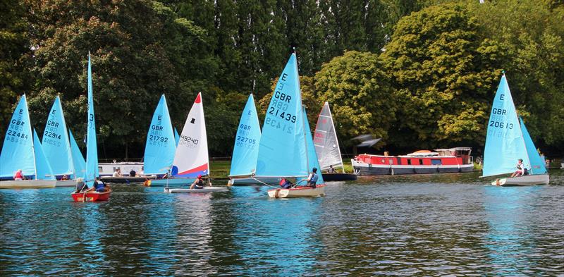 The start of the second race at the Minima Regatta 2023. Enterprises and Handicap class started seconds ago, and Ent winner Ed Mayley (E20613) is already four boat lengths clear of the pack photo copyright Rehanna Neky taken at Minima Yacht Club and featuring the Enterprise class