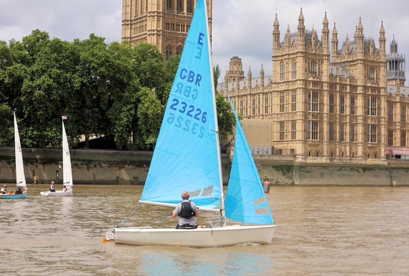 Tideway Dinghy Derby - Enterprise 23226 approaching the Houses of Parliament rounding mark photo copyright Mark Jardine taken at Ranelagh Sailing Club and featuring the Enterprise class