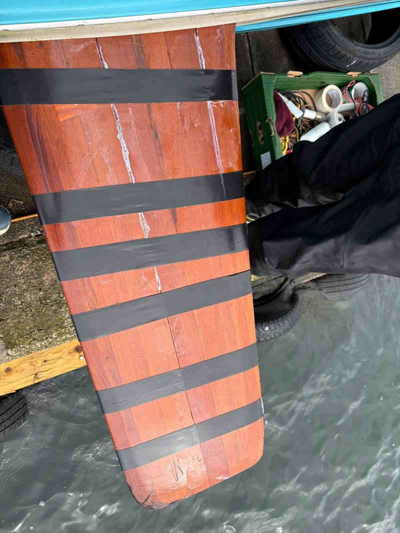 Centreboard repair - West Lancashire Yacht Club 24 Hour Race 2026 photo copyright WLYC taken at West Lancashire Yacht Club and featuring the Enterprise class