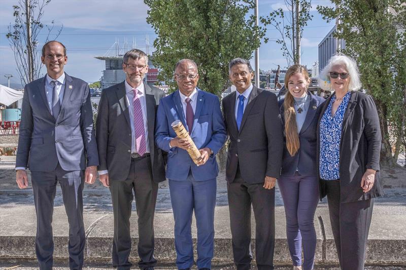 UN Ocean Conference: speakers at The Ocean Race's ocean rights event. (Left to Right) Richard Brisius, Johan Strid, Ulisses Correia da Silva, Danny Faure, Callie Veelenturf and Kristina Gjerde. - photo © Cherie Bridges / The Ocean Race