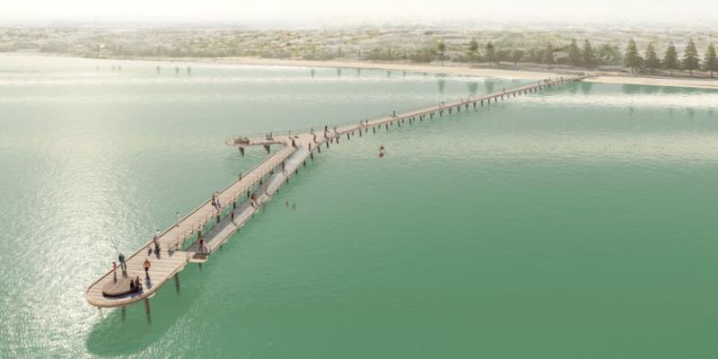 Altona Pier looking towards Altona Foreshore photo copyright parks.vic.gov.au taken at  and featuring the Environment class