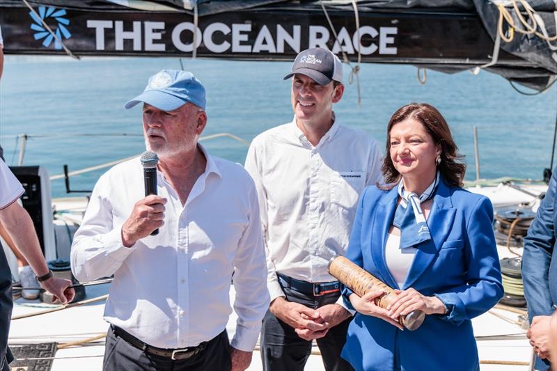 Relay4Nature arrives in Athens at the Our Ocean Conference. The UNSG's Special Envoy for Oceans, Peter Thomson, handed Nature's Baton to PM's Special Envoy for Oceans & Coordinator of `Our Ocean 2024` Conference, Dr. Dionysia-Theodora Avgerinopoulou photo copyright Austin Wong / The Ocean Race taken at  and featuring the Environment class