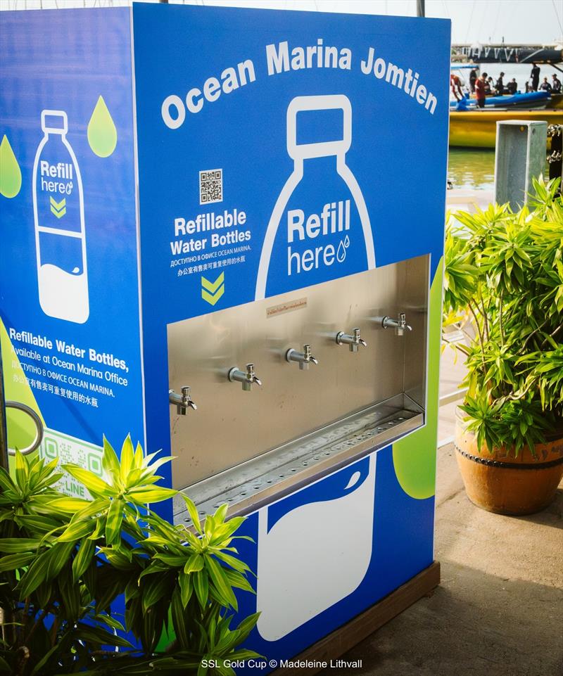 Water refill stations and recycling designed into the venue - photo © Madeleine Lithvall