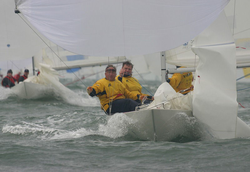 Stuart Childerley, Simon Russell & Roger Marino during the 2005 Volvo National and British Etchells Championship - photo © Paul Wyeth / www.pwpictures.com