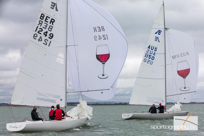 Bill Steele from Perth, Australia and Tim Patton from Bermuda on day 1 of the Etchells Worlds in Cowes - photo © Alex Irwin / www.sportography.tv