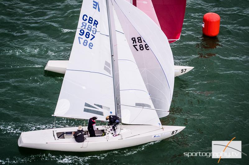  Richard Burrows, representing the Royal Ocean Racing Club on day 2 of the Etchells Worlds in Cowes - photo © Alex Irwin / www.sportography.tv