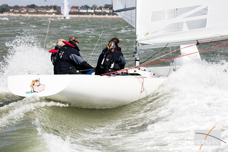 Rob Tyrwhitt-Drake's 'Desperate' on day 4 of the Etchells Worlds in Cowes photo copyright Alex Irwin / www.sportography.tv taken at Royal London Yacht Club and featuring the Etchells class