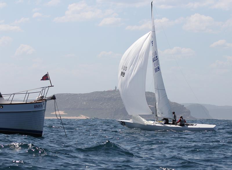 Northern Havoc finishing on day 1 of the 2017 Etchells Australian Championship at Royal Prince Alfred YC photo copyright Stephen Collopy / RPAYC taken at Royal Prince Alfred Yacht Club and featuring the Etchells class