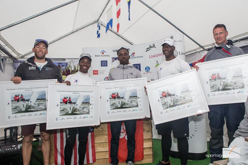 Grieg City Academy team take a special prize at the Gertrude Cup 2017 photo copyright www.sportography.tv taken at Royal Thames Yacht Club and featuring the Etchells class