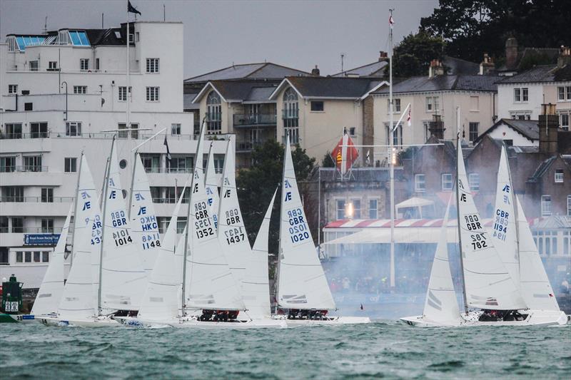 Etchells start on day 5 at Lendy Cowes Week 2017 photo copyright Paul Wyeth / CWL taken at Cowes Combined Clubs and featuring the Etchells class