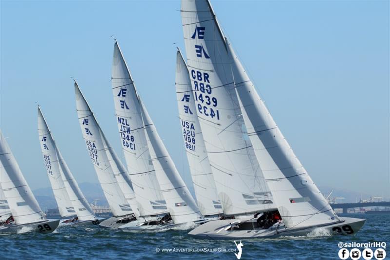 Etchells Worlds in San Francisco day 1 photo copyright Nic Douglass / www.AdventuresofaSailorGirl.com taken at San Francisco Yacht Club and featuring the Etchells class