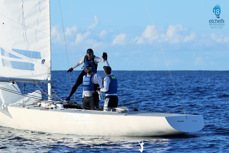 The Dock Mooloolaba Australasian Championship day 2 photo copyright Nic Douglass / www.AdventuresofaSailorGirl.com taken at Mooloolaba Yacht Club and featuring the Etchells class