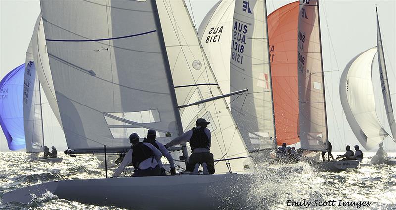 Making the magic happen, for it won't be there next week on day 5 of the 2018 Etchells World Championship photo copyright Emily Scott Images taken at Royal Queensland Yacht Squadron and featuring the Etchells class