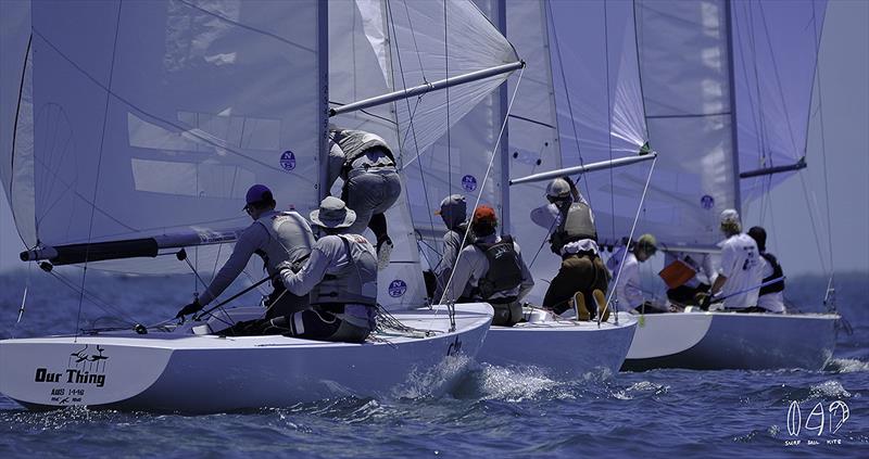 Local entry, Our Thing on the final day of the 2018 Etchells World Championship photo copyright Mitchell Pearson / SurfSailKite taken at Royal Queensland Yacht Squadron and featuring the Etchells class