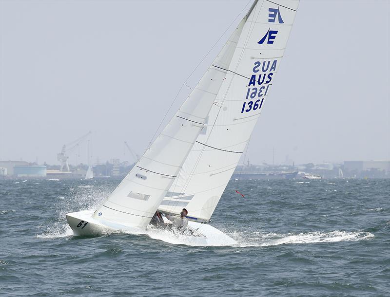 Dawn Raid demonstrating that conditions were strong and wet on day 1 of the 2020 Etchells Australian Championship photo copyright John Curnow taken at Royal Brighton Yacht Club and featuring the Etchells class