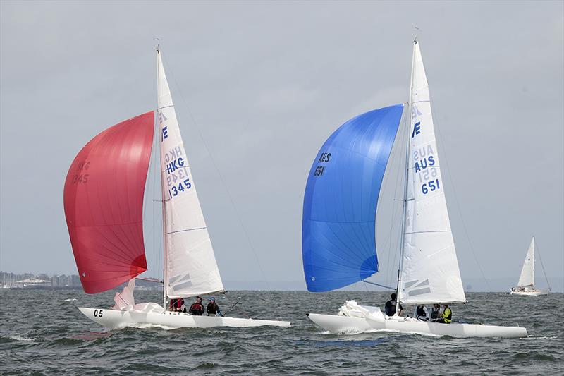 The power of youth - Conspiracy with On A Mission on day 1 of the 2020 Etchells Victorian State Championship photo copyright John Curnow taken at Royal Brighton Yacht Club and featuring the Etchells class