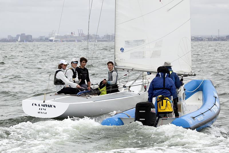 Some additional wisdom from club coach, Adrian Finglas, for On A Mission on day 1 of the 2020 Etchells Victorian State Championship photo copyright John Curnow taken at Royal Brighton Yacht Club and featuring the Etchells class