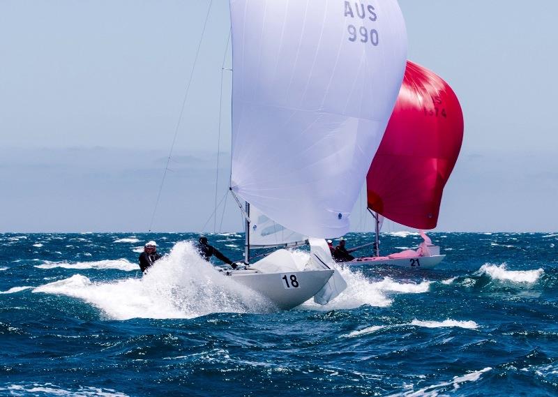 Day 2 - Cone of Silence, Ben Durham AUS990 - Etchells Australian Championship photo copyright Ron Jensen taken at Royal Perth Yacht Club and featuring the Etchells class