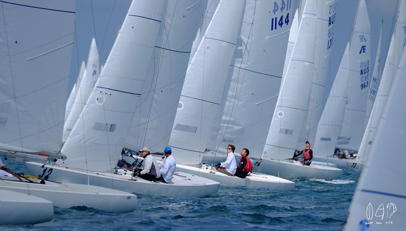 On lighter days the crews sits to leeward to trim the boat for the optimum angle - photo © Mitchell Pearson / SurfSailKite