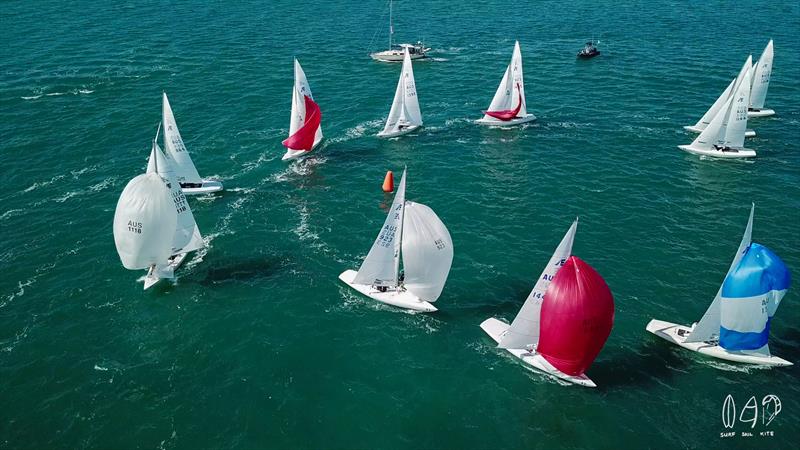 Rounding the windward mark on Moreton Bay - photo © Mitchell Pearson / SurfSailKite