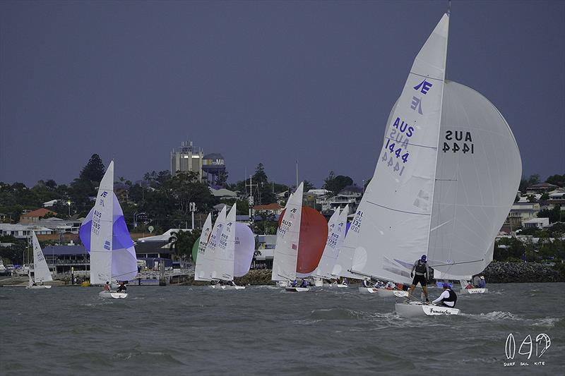 The fleet head home to RQYS at Manly - 2018 Etchells World Championship photo copyright Mitch Pearson / SurfSailKite taken at Royal Queensland Yacht Squadron and featuring the Etchells class